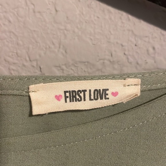 First Love Wrap Dress M Sage Green Maxi Belted Wedding Guest Modest Bridesmaid - Picture 2 of 14